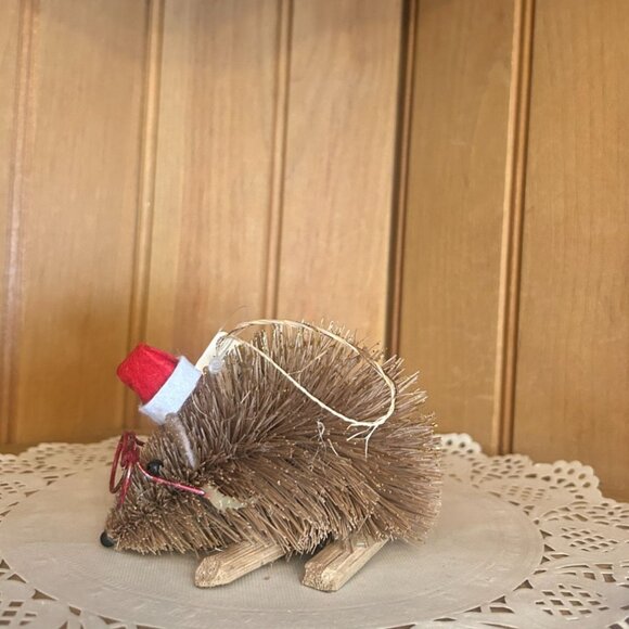 Rustic Woodland Animal Anthropomorphic Ornaments Santa Hat Glasses Fox Mouse - Picture 4 of 13